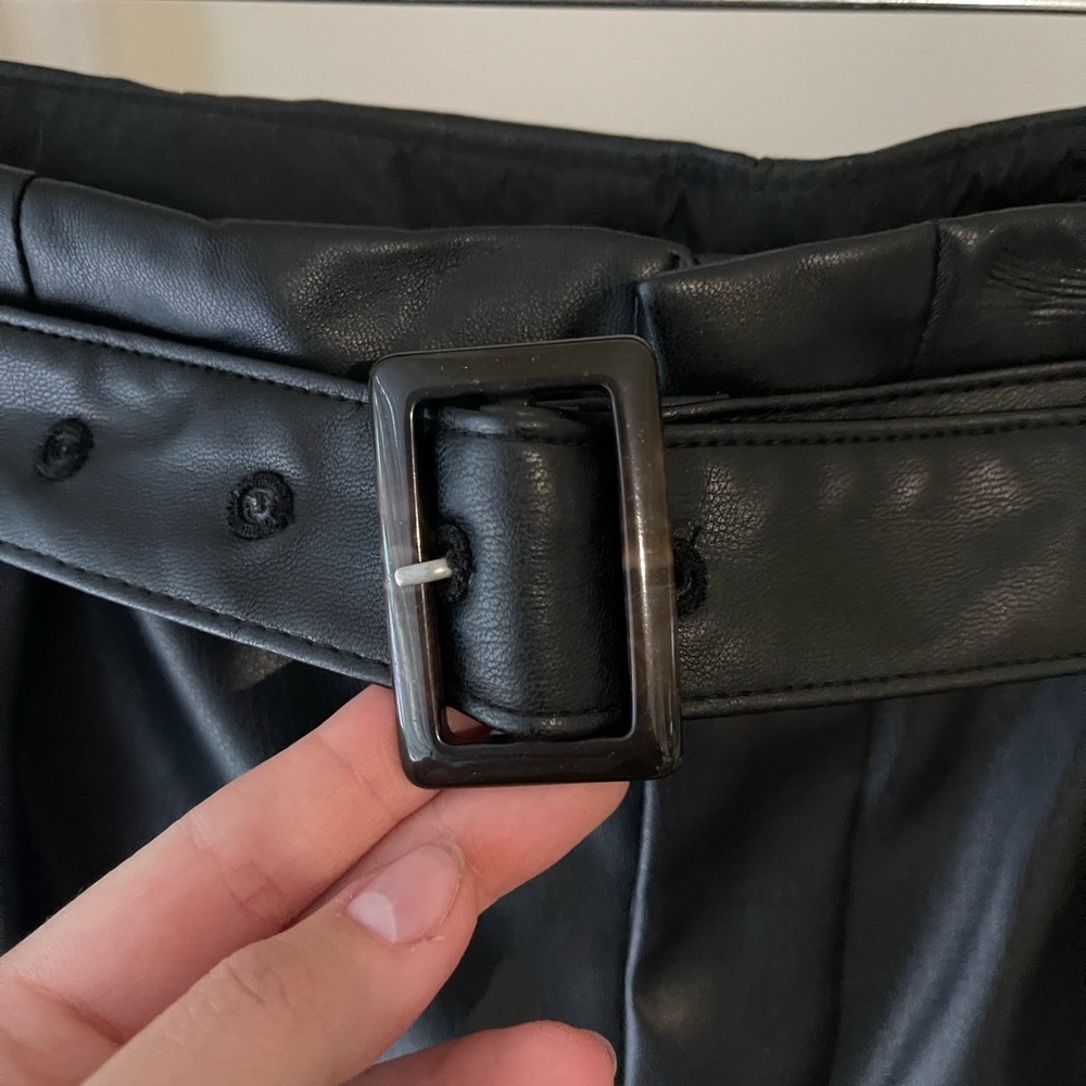 High Waisted Leather Trousers - image 2